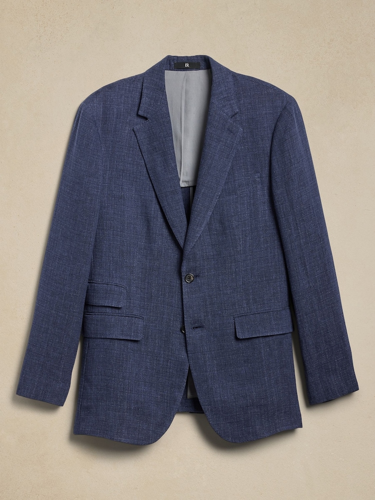 Banana Republic Blue Malpaso Italian Linen Suit Jacket - Image 5 of 5