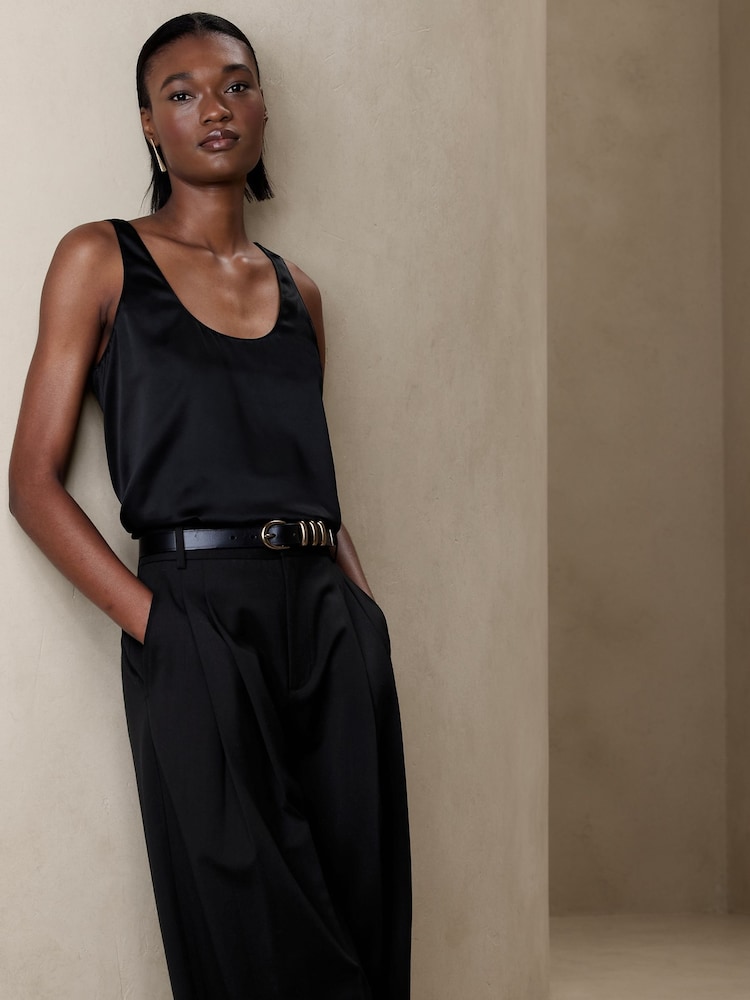 Banana Republic Black Sublime Silk Tank Sleeveless Vest Top - Image 1 of 1