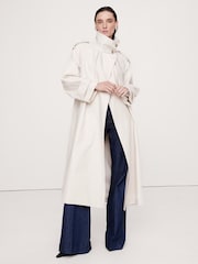 Banana Republic Grey Sabbia Oversized Italian Twill Trench Coat - Image 2 of 7