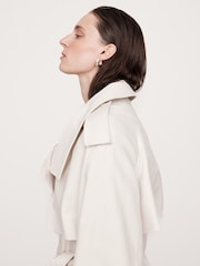 Banana Republic Grey Sabbia Oversized Italian Twill Trench Coat - Image 4 of 7