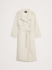 Banana Republic Grey Sabbia Oversized Italian Twill Trench Coat - Image 5 of 7