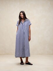 Banana Republic Blue Stripe Cruz Poplin Maxi Dress - Image 3 of 5