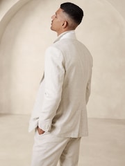 Banana Republic Cream Arroyo Cotton-Linen Suit Jacket - Image 2 of 4