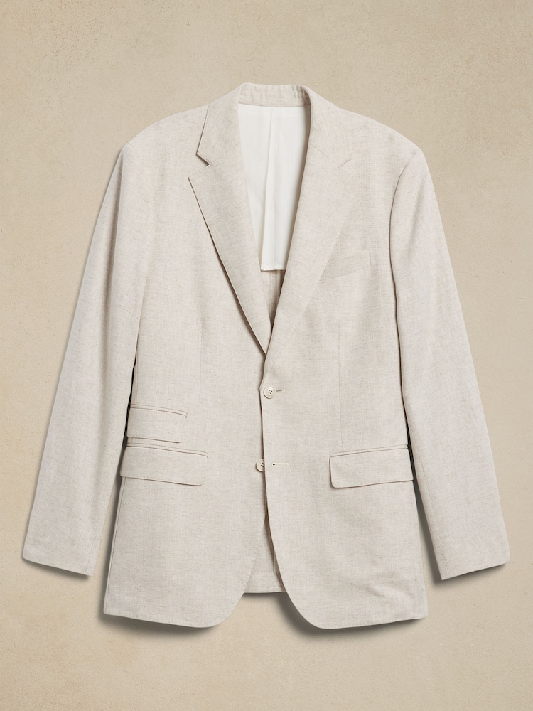 Banana Republic Cream Arroyo Cotton-Linen Suit Jacket - Image 4 of 4 Banana Republic Cream Arroyo Cotton-Linen Suit Jacket - Image 4 of 4