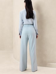 Banana Republic Blue Carmel Pleated Wide-Leg Trousers - Image 2 of 4