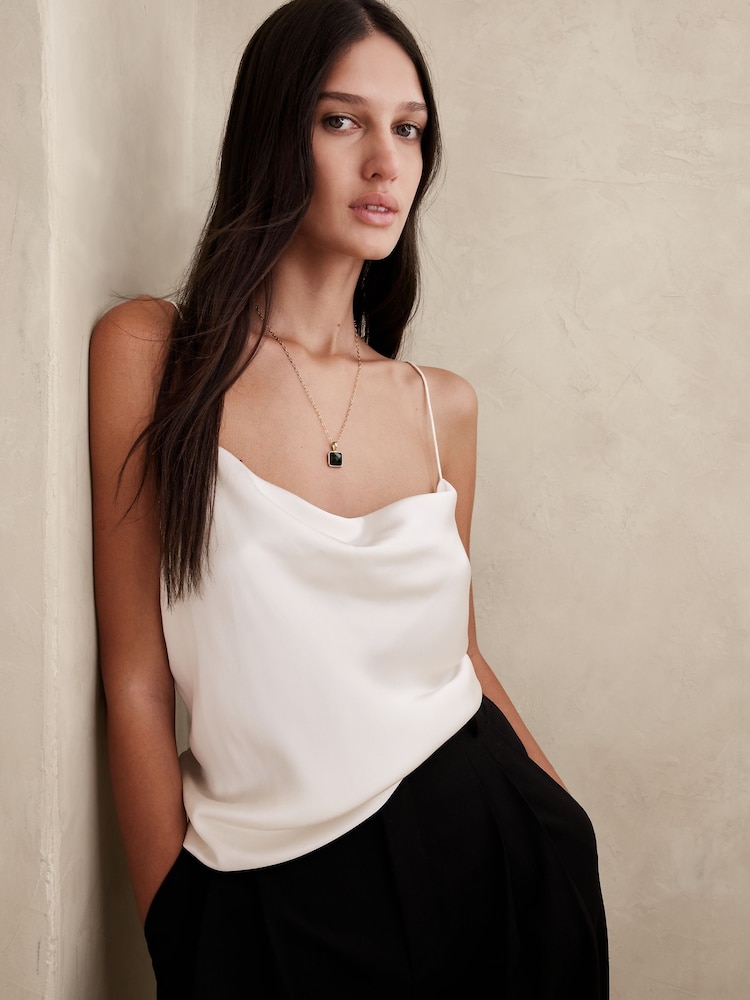 Banana Republic White Charlotte Silk Camisole - Image 1 of 2