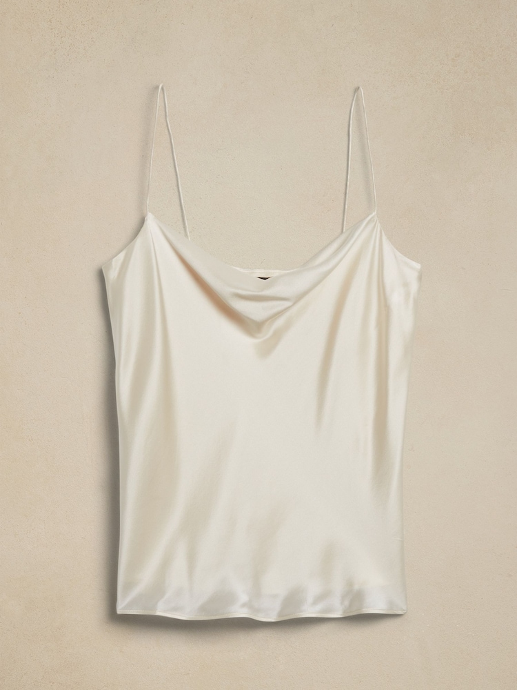 Banana Republic White Charlotte Silk Camisole - Image 2 of 2