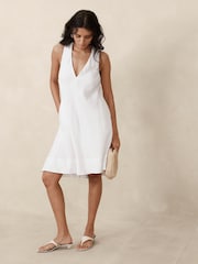 Banana Republic White Ava Linen Mini Dress - Image 1 of 1
