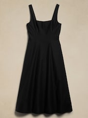 Banana Republic Black Natalia Square Neck Midi Dress - Image 1 of 2