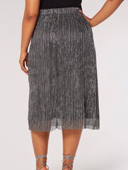 Apricot Silver Plisse Midi Skirt - Image 2 of 4