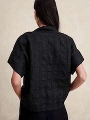 Banana Republic Black Laurel Linen Cotton Top - Image 2 of 4