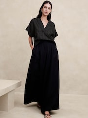 Banana Republic Black Laurel Linen Cotton Top - Image 3 of 4