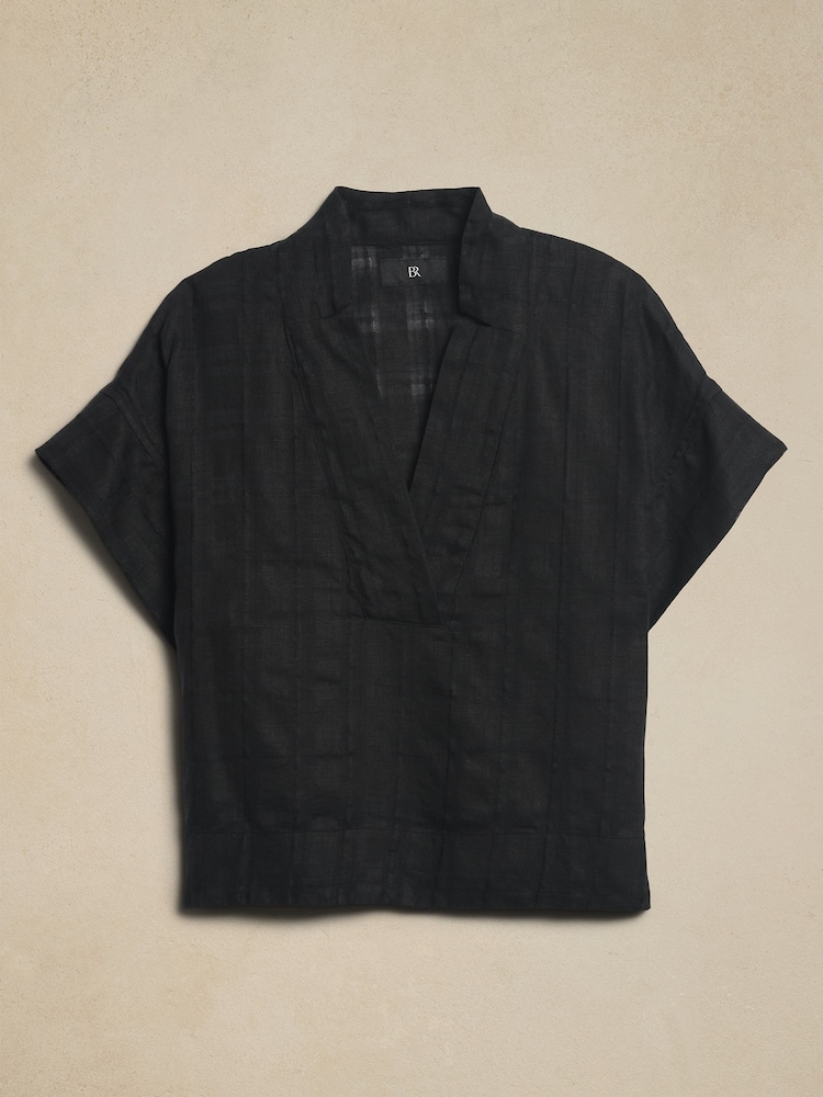 Banana Republic Black Laurel Linen Cotton Top - Image 4 of 4