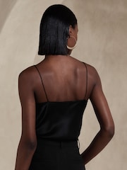 Banana Republic Black Charlotte Cowl Neck Silk Camisole - Image 2 of 5