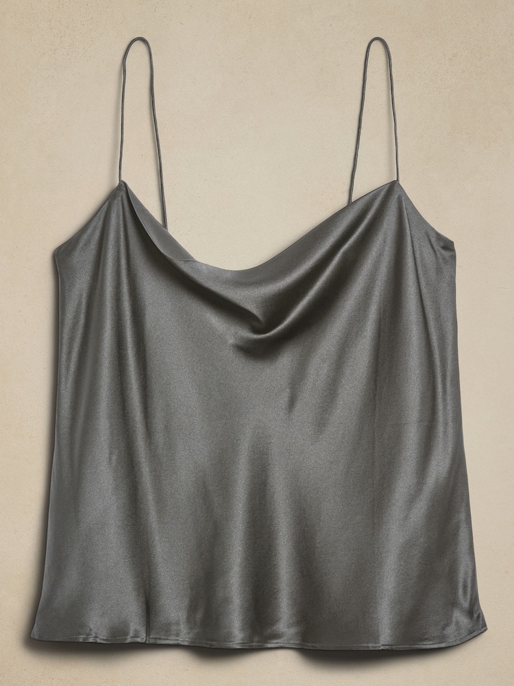 Banana Republic Black Charlotte Cowl Neck Silk Camisole - Image 5 of 5
