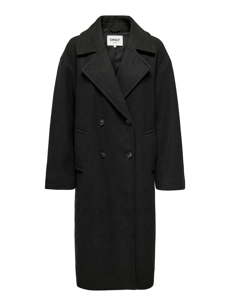 ONLY Black Tailored Double Breasted Coat - Image 5 of 5