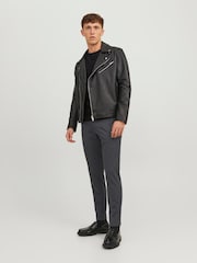 Серый - JACK & JONES узкие брюки чинос - Изображение 4 из 8