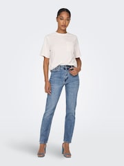 ONLY Blue High Waisted Mom Leg Veneda Jeans - Image 1 of 6