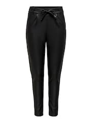ONLY Red High Waist Tie Waist Coated Trousers - Image 6 of 7