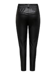 ONLY Red High Waist Tie Waist Coated Trousers - Image 7 of 7