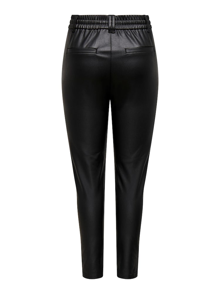 ONLY Red High Waist Tie Waist Coated Trousers - Image 7 of 7