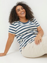 FatFace Blue Natalie Stripe T-Shirt - Image 4 of 6