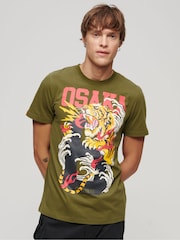 Superdry Green Osaka 6 Narrative T-Shirt - Image 1 of 6