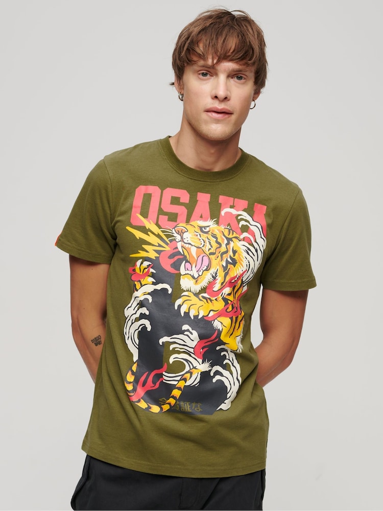Superdry Green Osaka 6 Narrative T-Shirt - Image 1 of 6