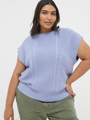 FatFace Blue Iris Knitted Tank - Image 1 of 6