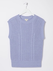 FatFace Blue Iris Knitted Tank - Image 6 of 6