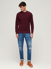Superdry Red Textured Crew Knit Jumper - Image 2 of 3