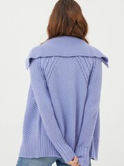 FatFace Blue Raya Collared Cardigan - Image 2 of 5