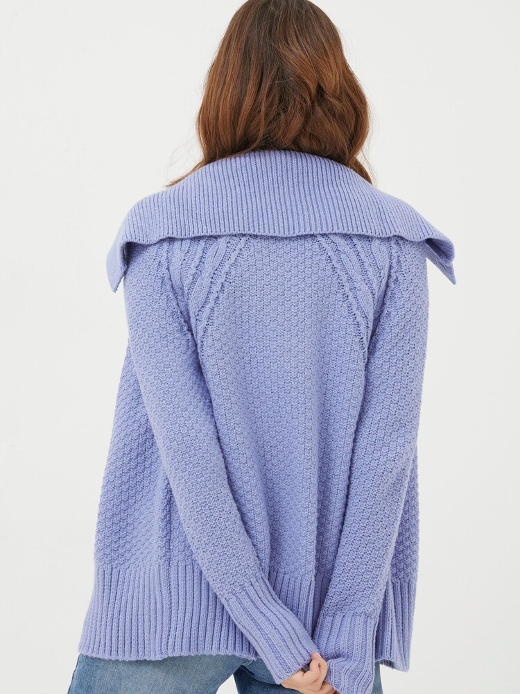 FatFace Blue Raya Collared Cardigan - Image 2 of 5