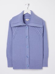 FatFace Blue Raya Collared Cardigan - Image 5 of 5