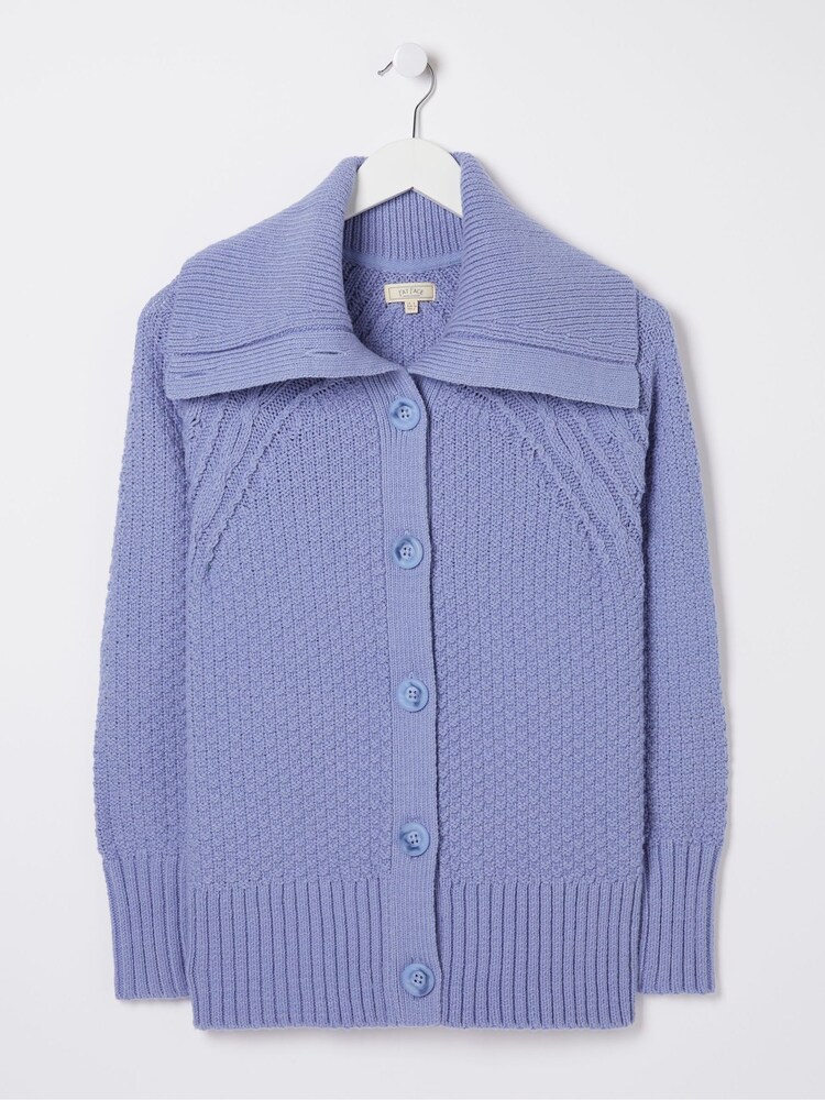 FatFace Blue Raya Collared Cardigan - Image 5 of 5 FatFace Blue Raya Collared Cardigan - Image 5 of 5