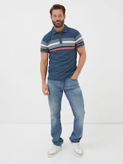 FatFace Blue Perranporth Chest Stripe Polo Shirt - Image 3 of 5