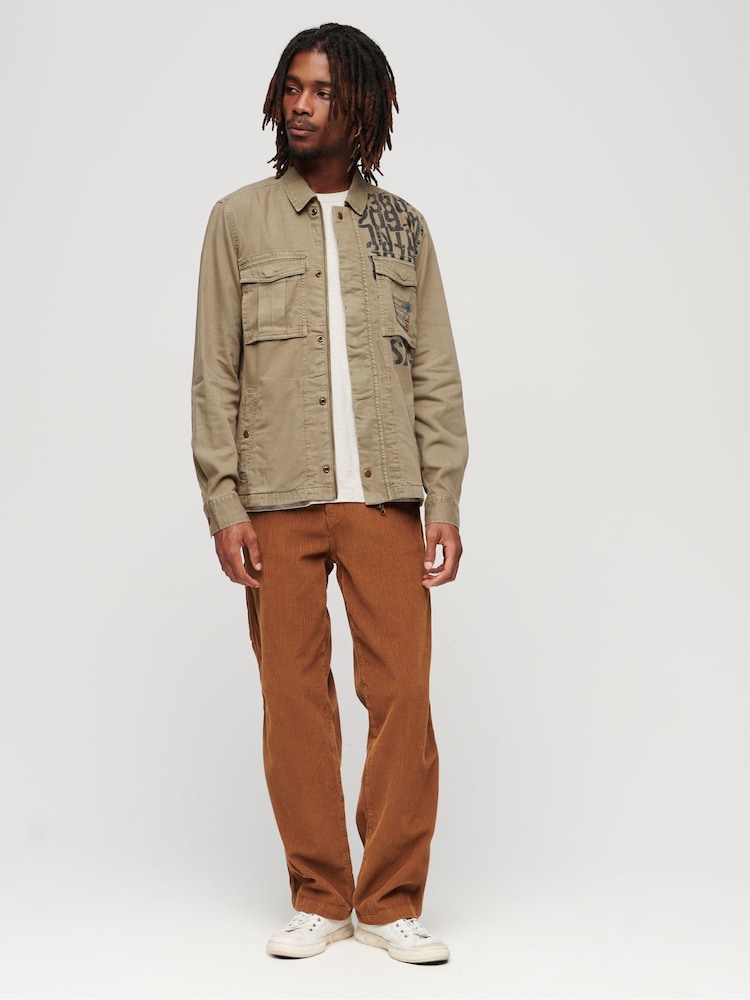 Superdry Green Ringspun Journey Overshirt - Image 1 of 2