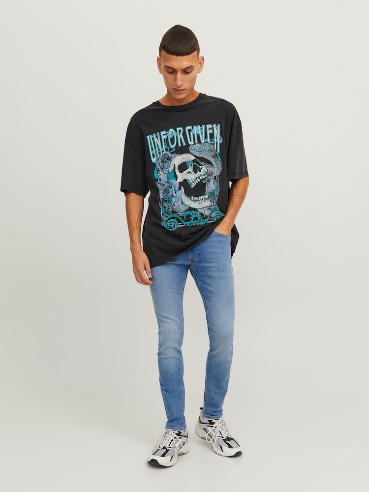 أزرق - جينز تلبيس سكيني Liam من Jack & Jones - Image 4 of 6