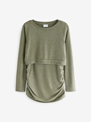 Mamalicious Green Maternity Lightweight Knitted Jumper With Nursing Function - Image 6 of 6