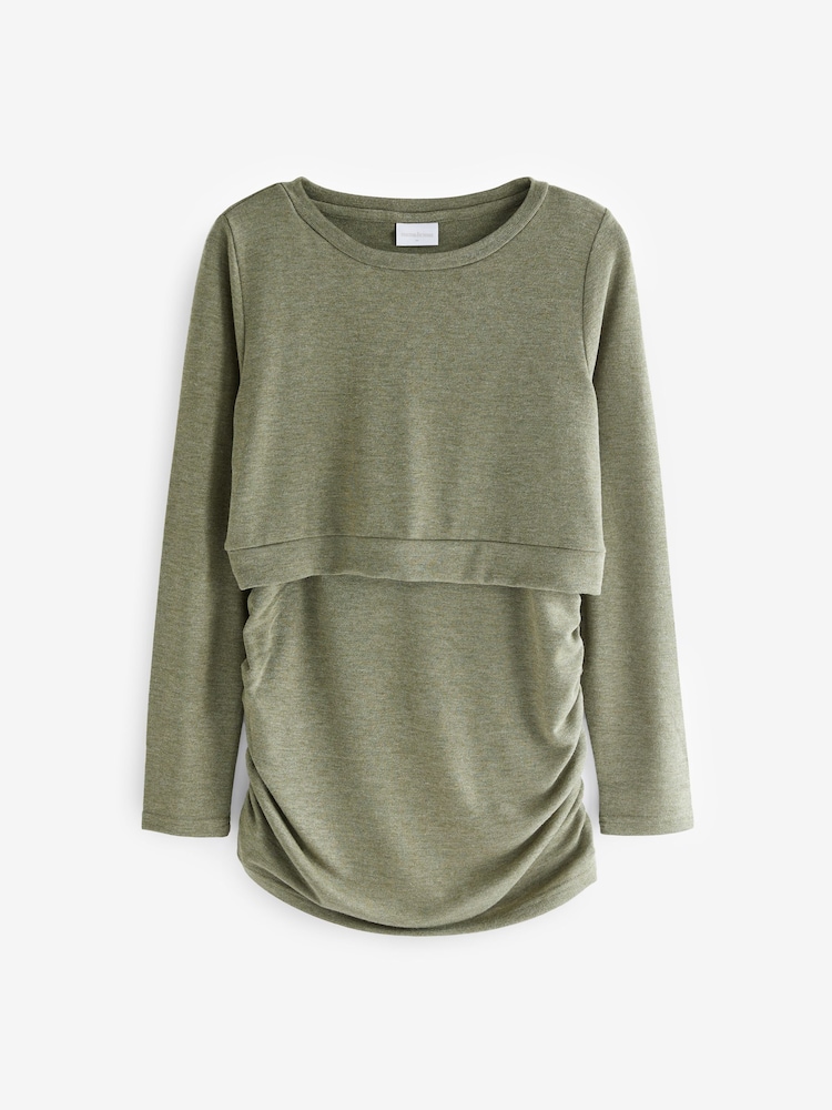 Mamalicious Green Maternity Lightweight Knitted Jumper With Nursing Function - Image 6 of 6