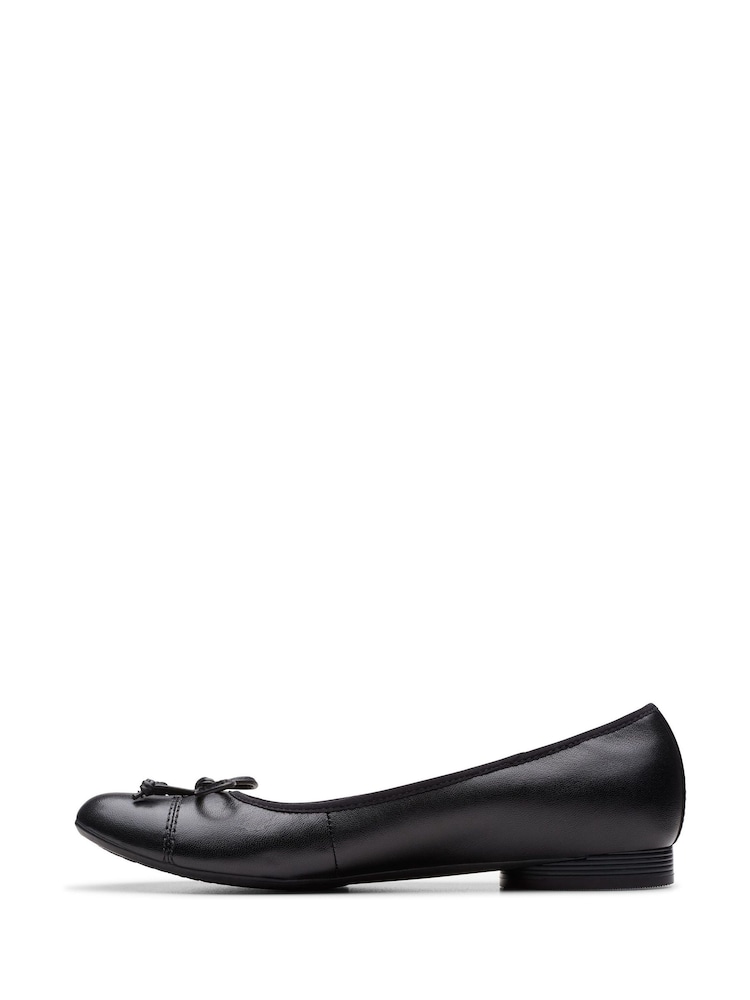 Clarks Black Wide Fit (E) Leather Loreleigh Rae Shoes - Image 2 of 8