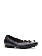 Clarks Black Wide Fit (E) Leather Loreleigh Rae Shoes - Image 3 of 8