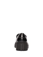 Clarks Black Leather Chrome Page Loafers - Image 6 of 7
