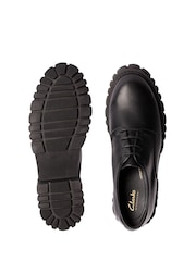 Clarks Black Leather Chrome Page Walk Shoes - Image 7 of 7