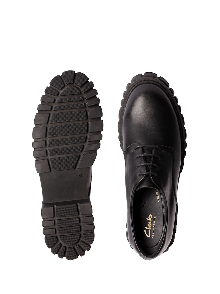 Clarks Black Leather Chrome Page Walk Shoes - Image 7 of 7