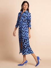 Dancing Leopard Alva Animal Midi Shirt Dress - Image 3 of 4