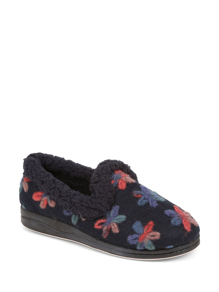 Pavers Blue Pavers Blue Fleece Lined Slippers - Image 2 of 5