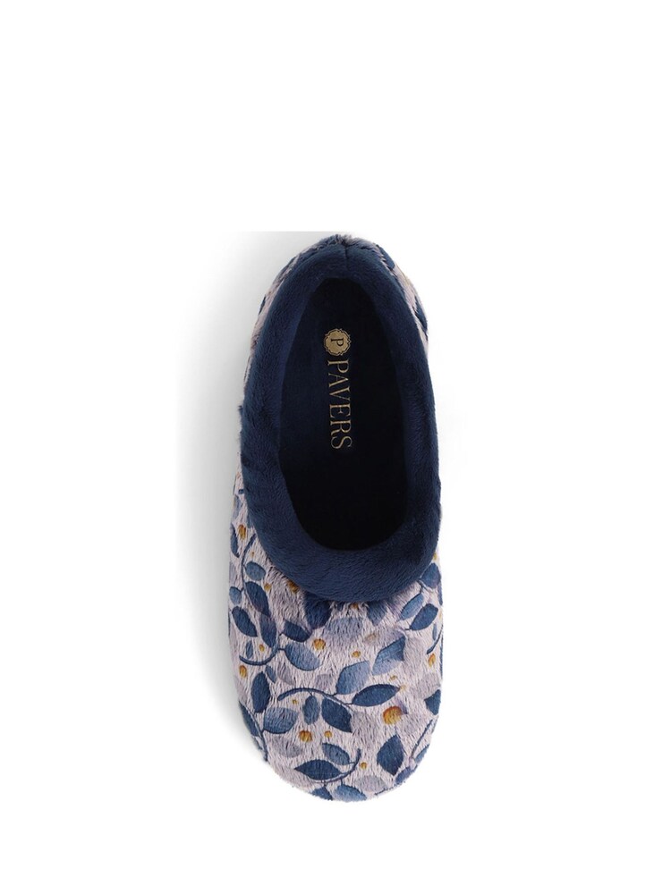 Pavers Blue Floral Slippers - Image 4 of 5