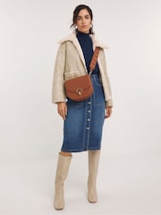 JD Williams Cream Opp Aviator Jacket - Image 3 of 4