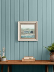Voyage Maison Beach Huts Indigo Framed Print - Image 1 of 2